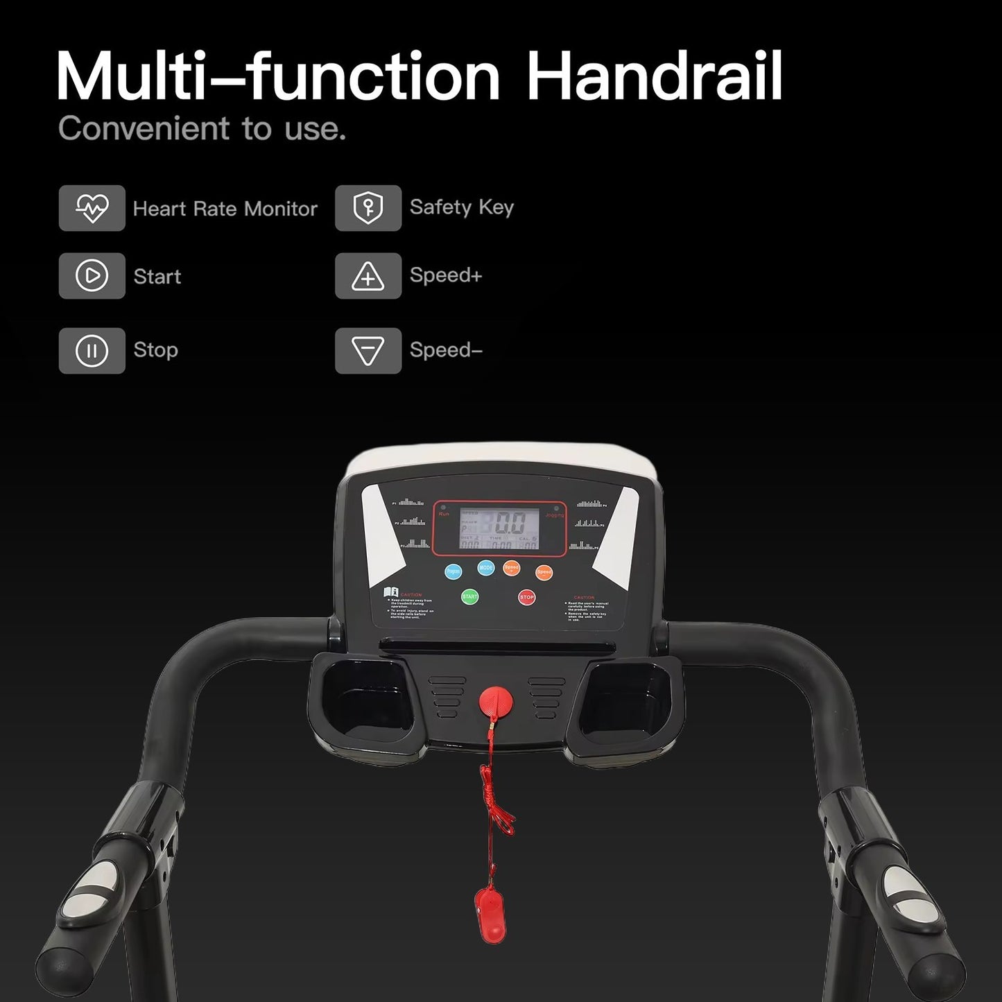 Electric Treadmill Folding Running Machine with 9% Incline Gym Home Motorized