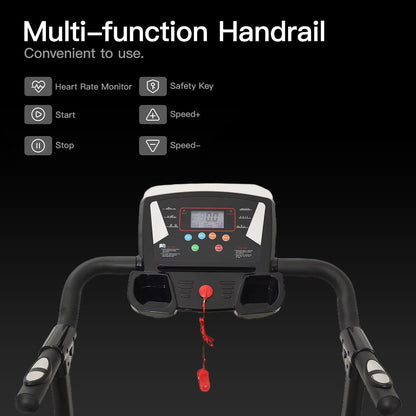 Electric Treadmill Folding Running Machine with 9% Incline Gym Home Motorized