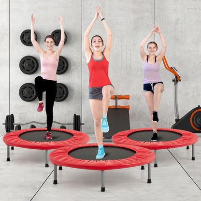 Foldable Mini Trampoline with Springs and Padded Cover