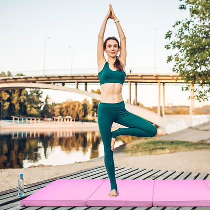 Folding Gymnastics Mat with Carry Handles Hook and Loop Fasteners