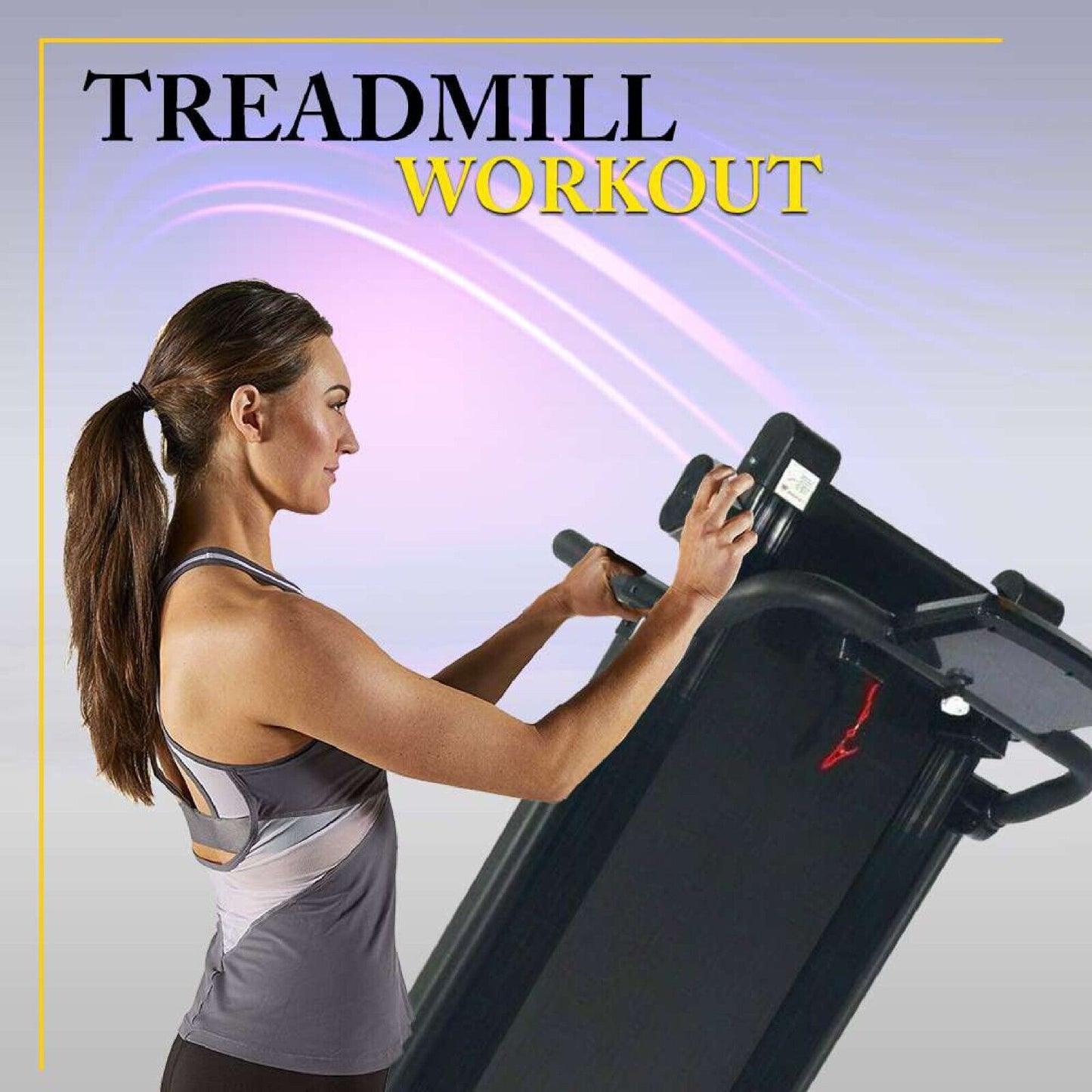 Running Treadmill Foldable Home Walking Electric Machine 9% Incline Gym Office