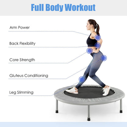 Foldable Mini Trampoline with Springs and Padded Cover