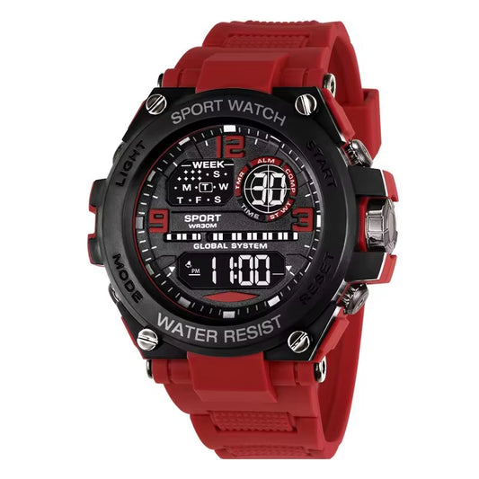Unisex Outdoor Sports Digital Watch Big Dial LED Alarm 1237 Sport Watch for Men and Women