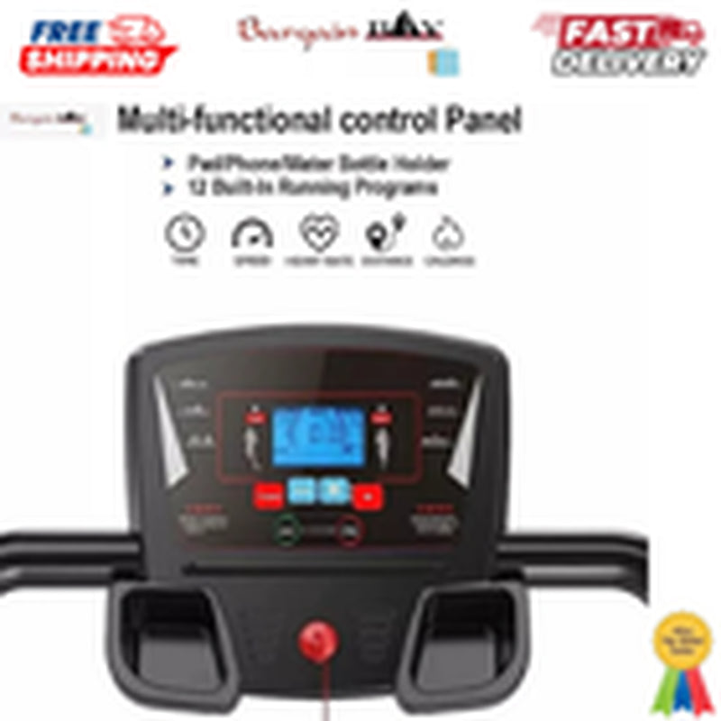 Electric Treadmill Folding Running Machine with 9% Incline Gym Home Motorized