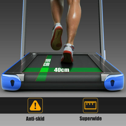 2 in 1 Folding Treadmill Electric Walking Running Machine Bluetooth LED Display