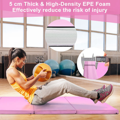 Folding Gymnastics Mat with Carry Handles Hook and Loop Fasteners