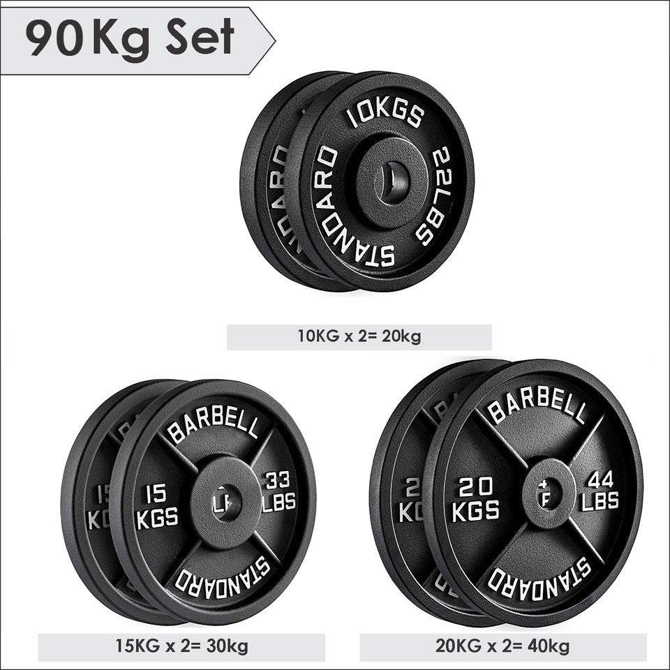 Cast Iron Weight Plates Set Pair 2" Hole Disc Dumbbell Olympic Barbell Weights