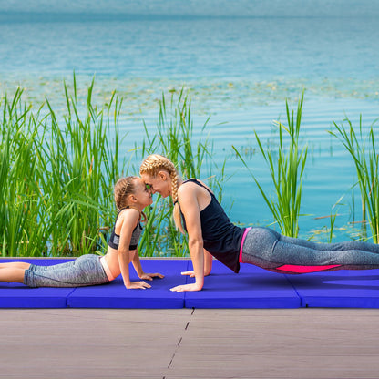 Folding Gymnastics Mat with Carry Handles Hook and Loop Fasteners